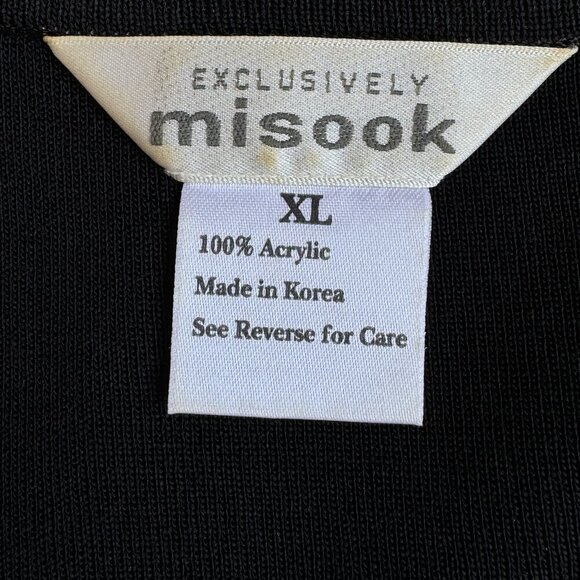 Misook Black Sleeveless Top Pullover has Straight Hem with Side Slits Women's XL - Picture 6 of 7